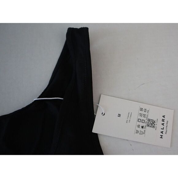 Halara Women's Sz Medium Black Round Neck Tie Front Play It My Way Tank Top - Picture 7 of 9